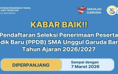 Pendaftaran SMA Unggul Garuda Baru 2026 Diperpanjang hingga 7 Maret